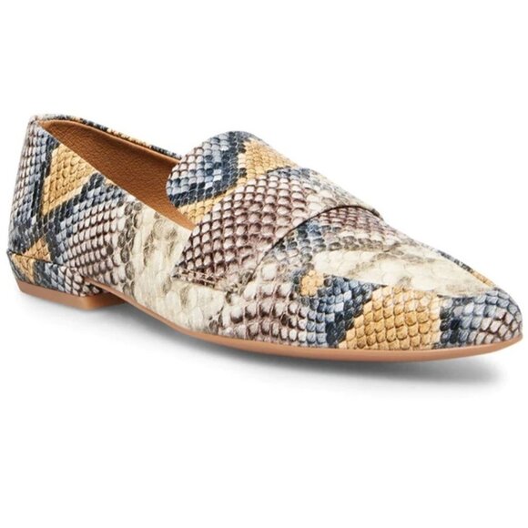 Steven By Steve Madden Hollie Multi Snakeskin Faux Leather Loafers Size 8M - Picture 1 of 10
